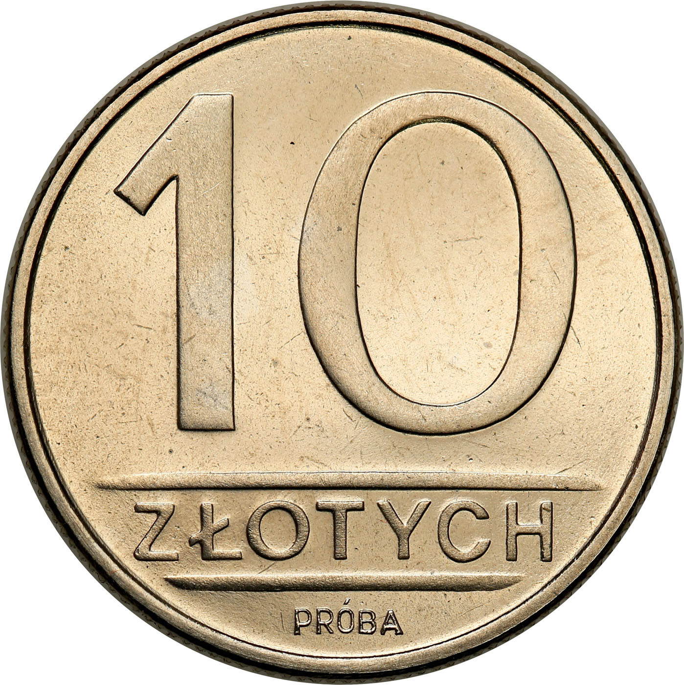 PRL. PRÓBA Nikiel 10 złotych 1984 nominał